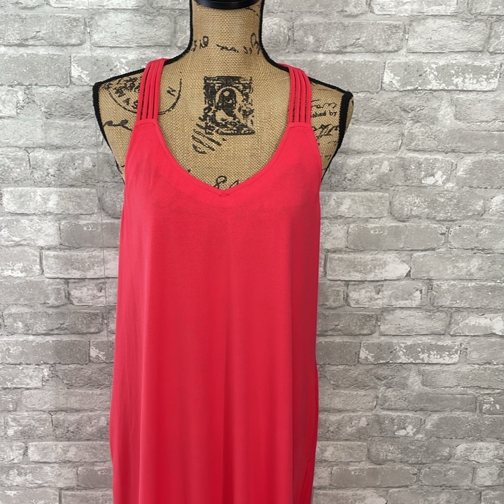ENTRO Racerback Strappy Maxi Dress Lg - Picture 3 of 10